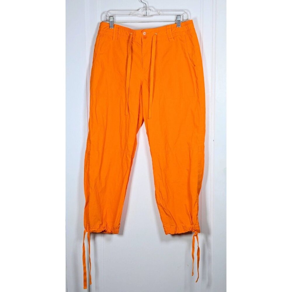 Ralph Lauren Pants Womens Size 10 Orange LRL Ripstop Cotton Cropped Capri Hiking - Picture 1 of 3